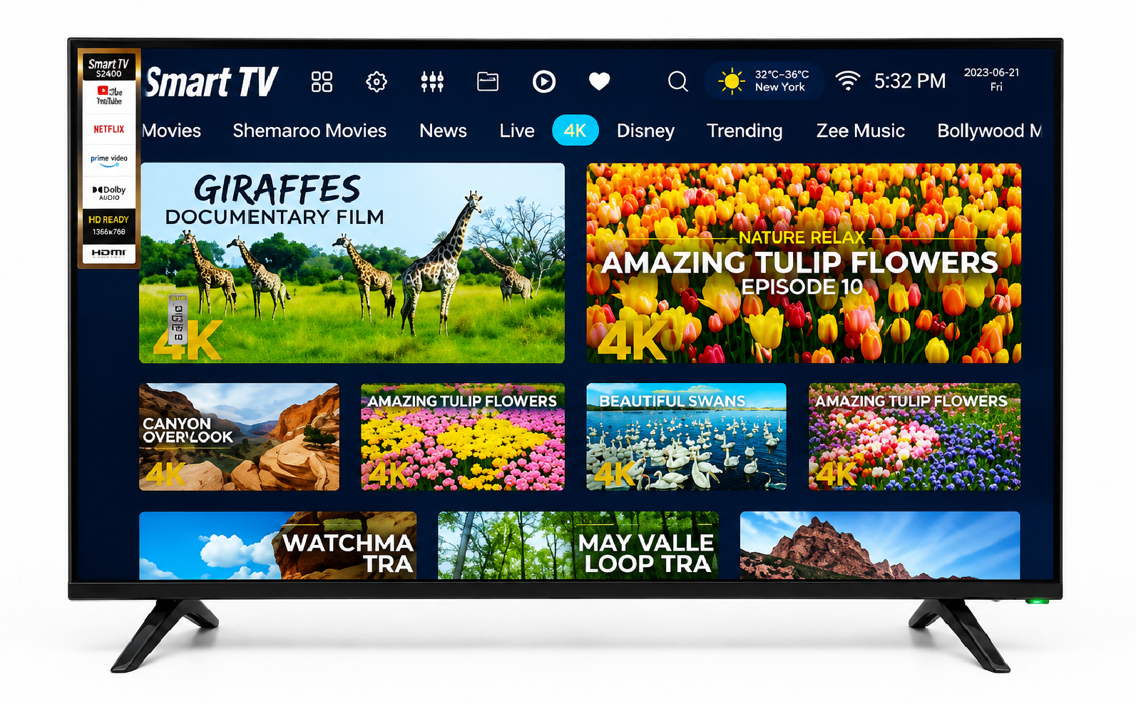 Finetrack 43 Inch Smart LED TV (Bezel-Less)