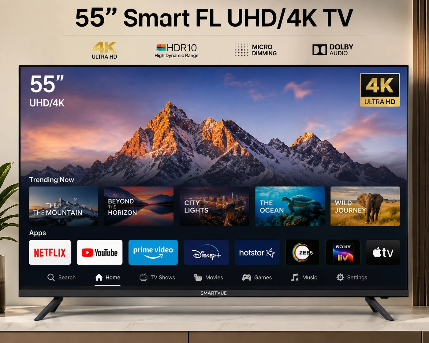55 Inch Smart FL UHD/4K TV